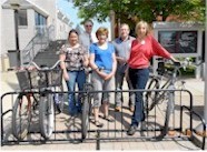 Erie County employees with bicycles